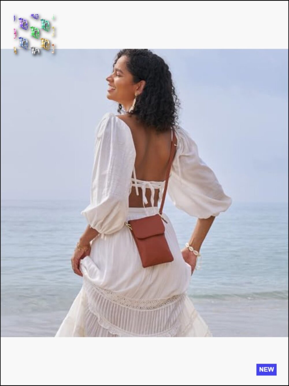 Vegan Leather Crossbody Bag with Multiple Pockets RFID Blocking Travel Purse - Picture 3 of 7